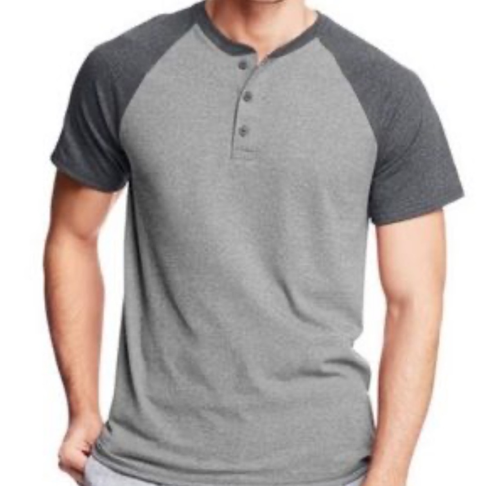 American Eagle - Green & Gray Button Short Sleeve Shirt